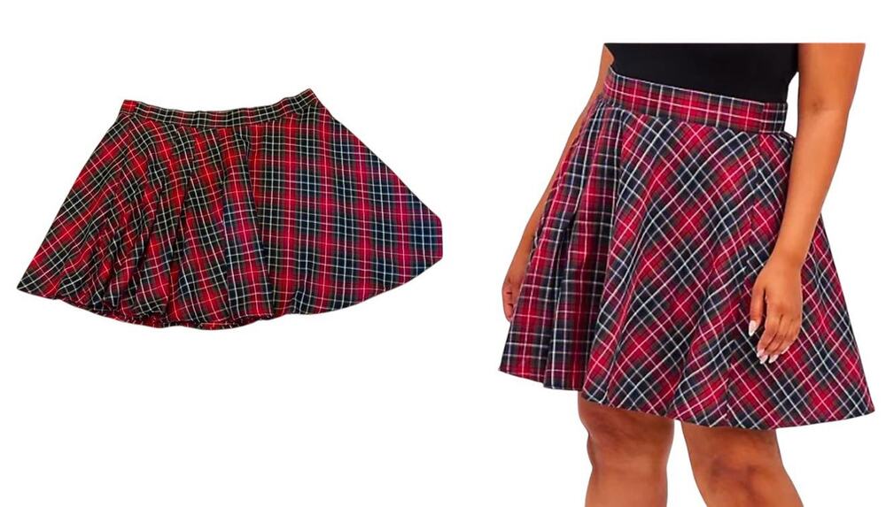 Torrid 2 (2X 18/20) Sexy Red Plaid Schoolgirl Mini Punk Gothic Skater Skirt New